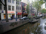 Red Light District Along One of the City Canals  Amsterdam  the Netherlands (Holland)