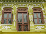 Facade of Traditional Singaporean Colonial Building in Arab Quarter  Colonial District  Singapore