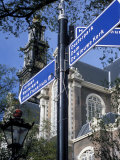 Close-Up of Direction Sign for Major Sights Along Canal  Amsterdam  the Netherlands (Holland)
