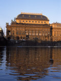 Exterior of the National Theatre Bathed in Reddish Glow of Setting Sun