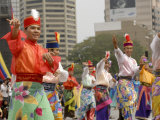 Malay Male Dancer Wearing Traditional Dress at Celebrations of Kuala Lumpur City Day Commemoration