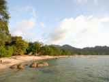 Tourists Enjoying Nipah Beach at Sunset Time  Pangkor Island  Perak State  Malaysia