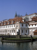 The Valdstejn Garden and Palace  with Prague Castle Above  Mala Strana  Prague  Czech Republic