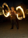 Juggler Twirling Rods During Her Performance  O'Donnell Gardens  Suburb of St Kilda  Victoria