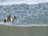 Woman Riding Horse on the Beach  Tibau Do Sul  Natal  Rio Grande Do Norte State  Brazil