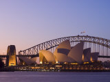 Opera House and Harbour Bridge  Sydney  New South Wales  Australia