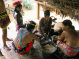 Embera Indian Cooking  Soberania Forest National Park  Panama  Central America