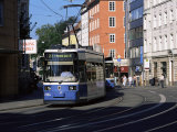 Tram in the City Centre  Munich  Bavaria  Germany