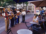 Musicians Playing Outside a Cafe in the City Centre  Cape Town  South Africa  Africa