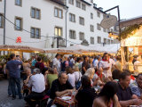Traditional Food and Wine Stall Under the City Hall Building During the Wine Festival