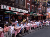 People Sitting at an Outdoor Restaurant  Little Italy  Manhattan  New York State