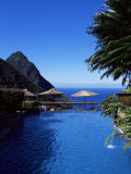 The Pool at the Ladera Resort Overlooking the Pitons  St Lucia  Windward Islands