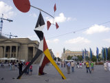 Alexander Calder's Mobile Statue  and People on Konigstrasse  (King Street)  Stuttgart