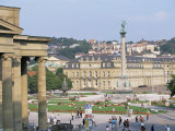 Schlossplatz  King Wilhelm Jubilee Column  Neues Schloss  Stuttgart  Baden Wurttemberg  Germany