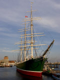 Sail Ship Docks at Port of Hamburg  Hamburg  Germany