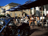 People Sitting in Trendy Sidewalk Cafe in Camps Bay  Cape Town  South Africa  Africa