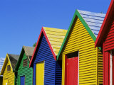 Colourfully Painted Victorian Bathing Huts in False Bay  Cape Town  South Africa  Africa