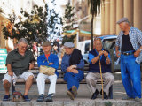 Elderly Men  Ile Rousse  Corsica  France