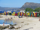 Colourfully Painted Victorian Bathing Huts in False Bay  Cape Town  South Africa  Africa