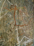 Painting of Dancing Figures at Nourlangie Rock  Australia