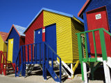 Colourfully Painted Victorian Bathing Huts in False Bay  Cape Town  South Africa  Africa