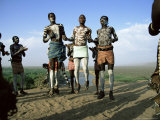 Jumping Fertility Dance  Karo Tribe  Omo River  Ethiopia  Africa