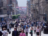 People Walking on Buchanan Street  Glasgow  Scotland  United Kingdom