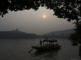 Boat on West Lake  Hangzhou  Zhejiang Province  China