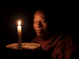 A Monk Meditates at a Buddhist Temple in Sen Monorom  Mondulkiri Province  Cambodia  Indochina