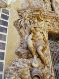 Detail of the 18th Century Alabaster Facade of Marques De Dos Aguas Palace in Baroque Style  Spain