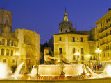 Plaza De La Virgen (Virgin Square) at Dusk  Old Area of City  Valencia  Spain