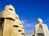Chimneys of Gaudi's Casa Mila  La Pedrera  Barcelona  Catalonia (Cataluna) (Catalunya)  Spain