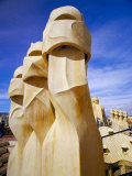 Gaudi Architecture  Chimneys  Casa Mila  La Pedrera  Barcelona  Catalonia  Spain