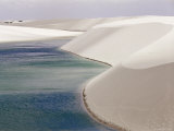 Lagoa Azul (Blue Lagoon) and Sand Dunes  Parque Nacional Dos Lencois Maranhenses  Brazil
