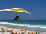 Hang-Glider Landing on Pepino Beach  Rio De Janeiro  Brazil  South America
