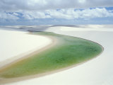 Small Lagoon and Sandy Dunes  Parque Nacional Dos Lencois Maranhenses  Brazil  South America