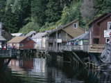 Old Stilt Buildings Along Ketchikan Creek  Ketchikan  South East Alaska  USA