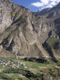 Himalayan Mountain Village in Chenab Valley Near Keylong  Himachal Pradesh  India