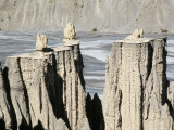 Earth Pillars  Rainwash Erosion in Terrace Sediments  Spiti Valley  Himachal Pradesh  India