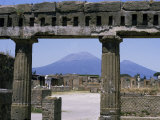 Versuvius Volcano Seen from Pompeii