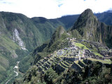 Ruins of Inca Town Site  Seen from South  with Rio Urabamba Below  Unesco World Heritage Site