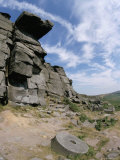 Old Millstones Left at Quarried Edge of Gritstone  Peak District National Park  England