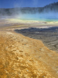 Geyserite Terraces Coloured by Algal Mats  Midway Geyser Basin  Unesco World Heritage Site