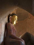 Buddha Image and Frescoes from the Konbaung Period  Old Bagan  Myanmar