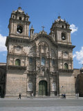 Baroque Facade on Plaza De Armas  Jesuit Church of La Compania  Cuzco  Peru