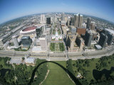 State Capitol and Downtown Seen from Gateway Arch  Which Casts a Shadow  St Louis  USA