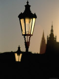Lamp Post at Sunset  Prague  Czech Republic
