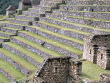 Agricultural Terraces in Ruins of Inca Site  Machu Picchu  Unesco World Heritage Site  Peru