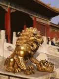 Close-Up of Lion Statue  Imperial Palace  Forbidden City  Beijing  China