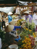 Flower Stall in Southern Delta Village of Mytho  Vietnam  Indochina  Southeast Asia